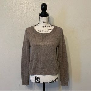Divided Wool Blend Crop Sweater